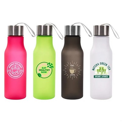 20 Oz Plastic Outdoor Sport Water Bottle W/ Carry Handle