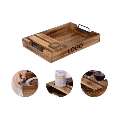 Wooden Serving Tray for Wine