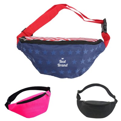 Adjustable Waist Pack - Lightweight Polyester For Sports & Travel