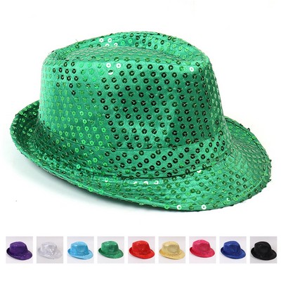 Sequin LED Fedora Light Up Party Hat