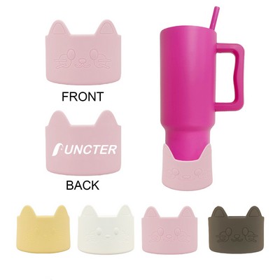 Solid Color Cat Shape Silicone Cup Base Protector 3.1" Diameter
