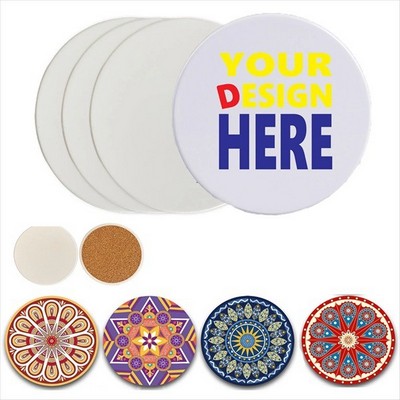 Full Color Imprint Square Round Ceramic Coaster