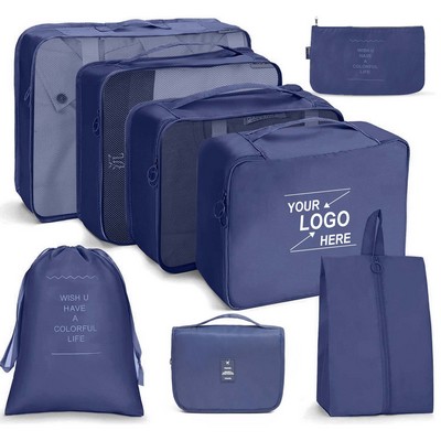 8 Piece Travel Packing Cube Set Storage Bag.