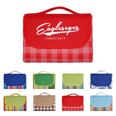 Waterproof Tartan Stripe Picnic Blanket