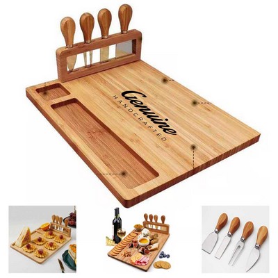 Bamboo Cutting Board with Cutter Set