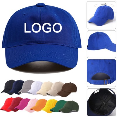 Unisex Cotton Baseball Hat Adjustable 6 Panel Cap.