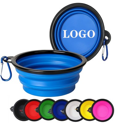 12 oz Collapsible Silicone Pet Bowl With Carabiner