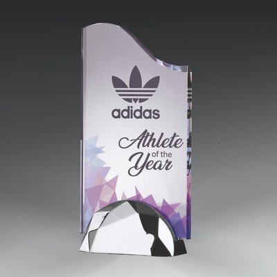 Acrylic Wave in Chrome Semicircle Base -9"