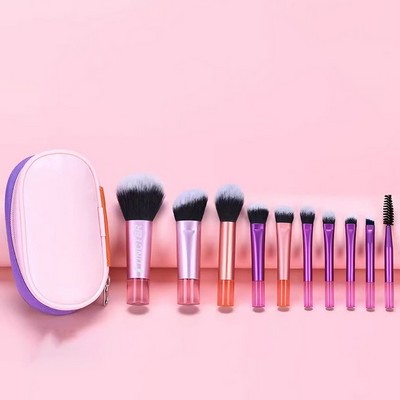 10-Piece Pro Brush Kit With Organizer Bag