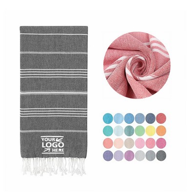 Cotton Turkish Beach Towel With Tassel