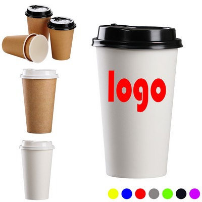 White Paper Hot/Cold Cup With Lid - 12 oz