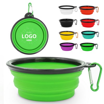 MOQ 50 Full Color Pet Dog Bowl w/Carabiner