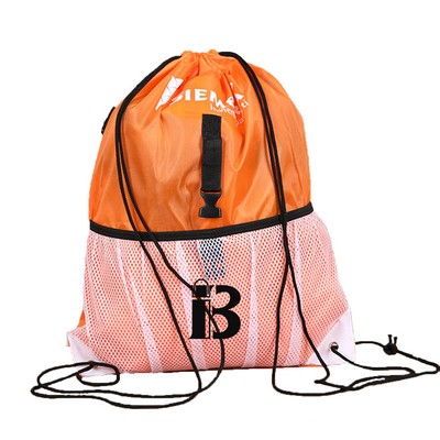 Drawstring Pack w/ Outside Mesh Pocket