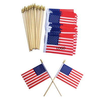 5.5x8.3 Inch Mini American Flags on Sticks