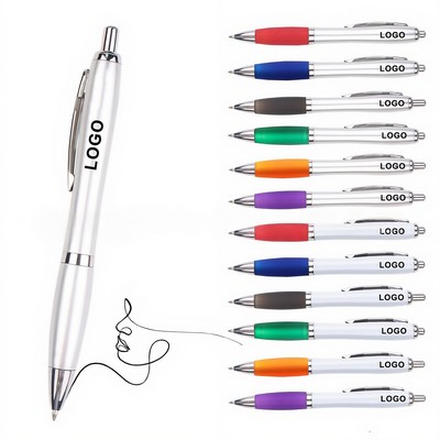 Press-Type Plastic Barrel Ballpoint Pen
