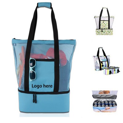 Beach Tote Bag With Insulated Cooler