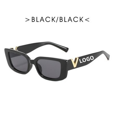 Stylish V-Shaped Square Small Frame Sunglasses
