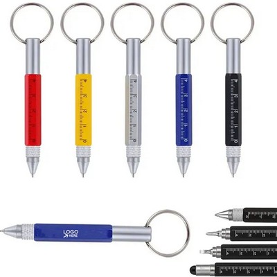 Multifunction Metal Ballpoint Pen with Keychain