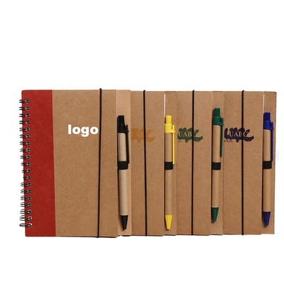 Eco-Recycled Notebook with Pen Set