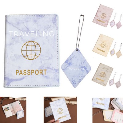 Leather Luggage Tag And Document Holder Set