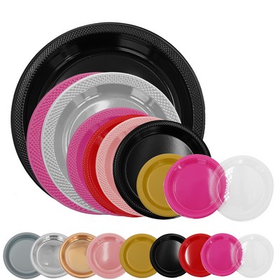 7" Textured Plastic Plates for Parties and Events