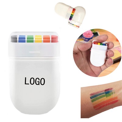 Halloween Rainbow Face Crayons - 6 Color Set For Sports & Festival Body Art