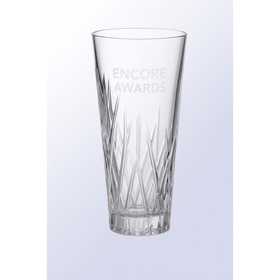 Wicker Crystal Vase, 10"H