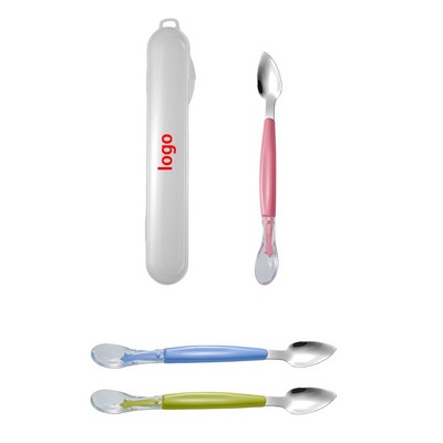 Baby Silicone Mud Scraper Spoon with Storage Case