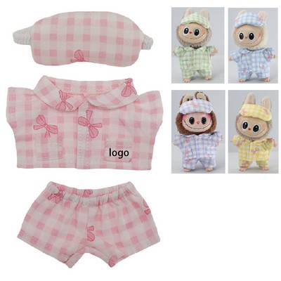 6.7" Doll Pajama Set With Eye Mask