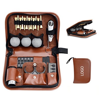 PU Leather Carrying Golf Club Gadgets Kits Case Bag