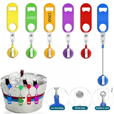 Beer Bottle Opener with Retractable Keychain