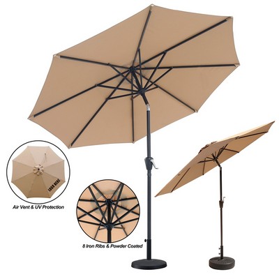 9' Premium Colored Heavy-Duty Aluminum Market Umbrella with Crank and Auto-Tilt