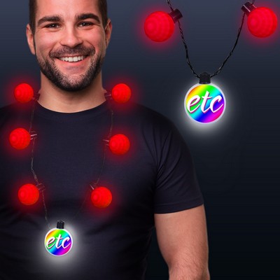 Red LED Medallion Ball Necklace(Digi Print)