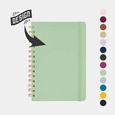 PAPERAGE® Spiral Hardcover Lined Journal Notebook with 160 Pages and Inner Pocket