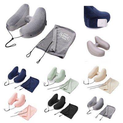 Hooded Travel Pillow with Adjustable Drawstrings