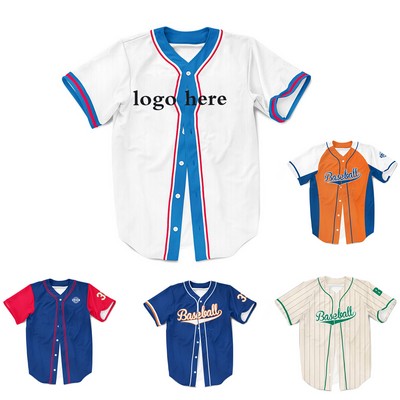 Personalized Full-Button Baseball Uniform with Vibrant Sublimation