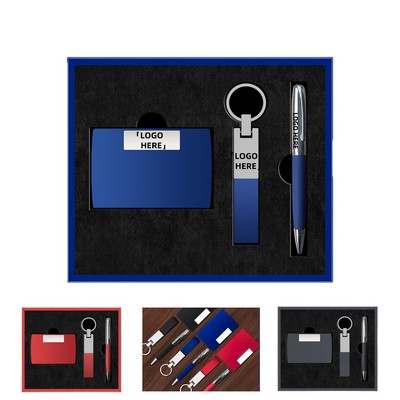Business Gift Set Name Card Holder/Keychain/Pen