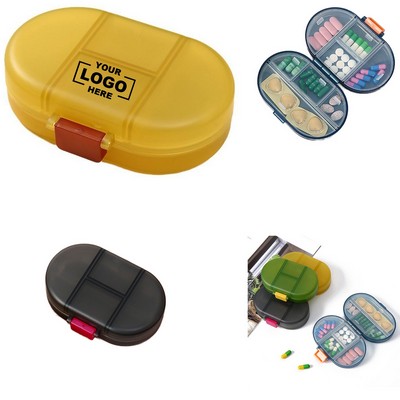 Durable Oval Pill Box for Medication Organization