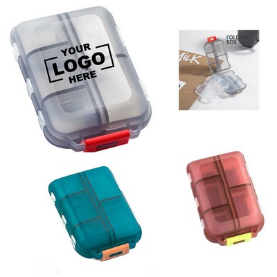 Compact Transparent Pill Organizer with 10 Compartments