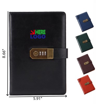 PU Password Notebook with Lock