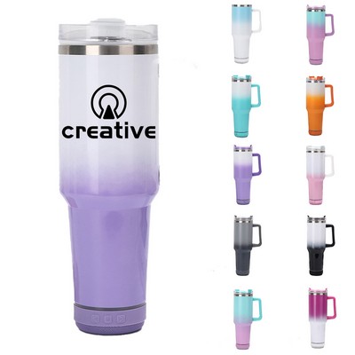 40oz Stainless Bluetooth Speaker Tumbler