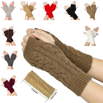 Women Winter Fingerless Gloves
