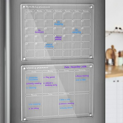 Customizable Clear Magnetic Acrylic Calendar Set