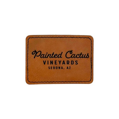 3.5" x 2.5" Rectangular Iron-on Leatherette Patch