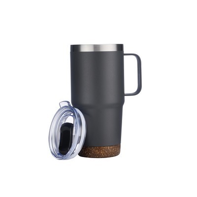 Endura 24 oz Gray SS Travel Mug with Cork Bottom
