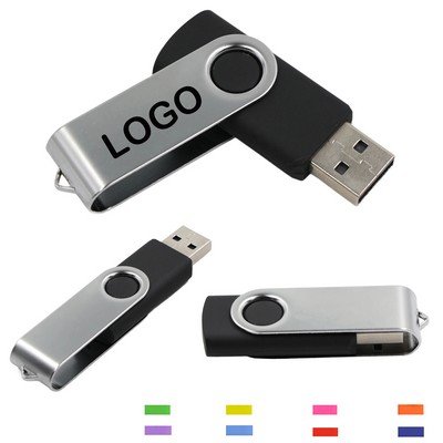 2 GB USB Flash Drive with Metal Swivel Cover