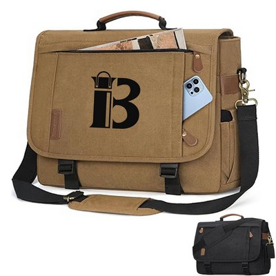 17" Waterproof Canvas Laptop Crossbody Bag