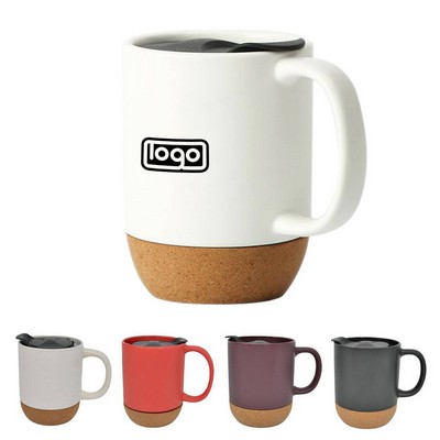 Ceramic Cork Bottom Mug with Lid