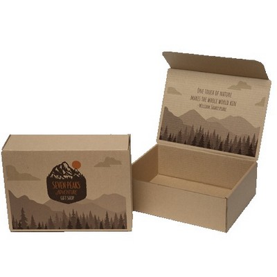 Full Color Natural Brown Display Mailer Box w/Inside Imprint (12" x 9" x 4")