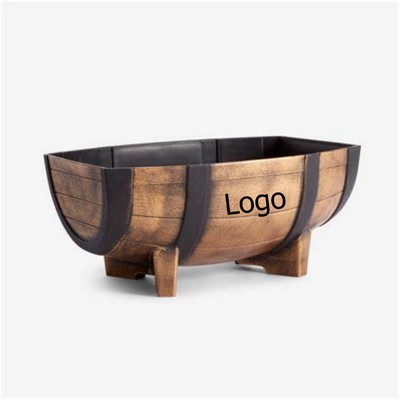 Rustic Half Barrel Planters Flower Pot